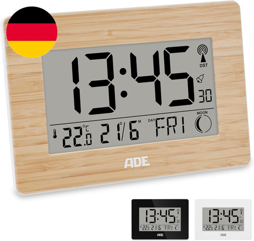Ade große funkuhr digital mit - funkuhr,