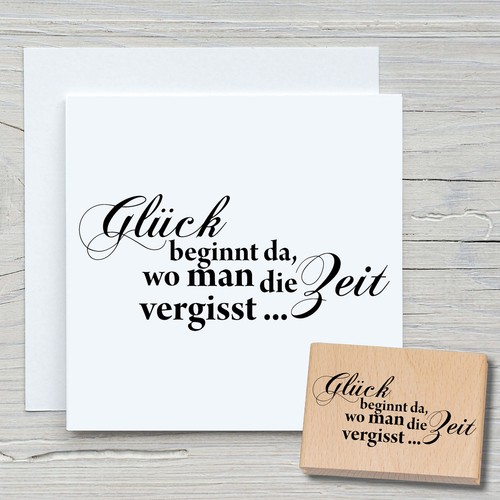 Stempel glück beginnt - glück, da