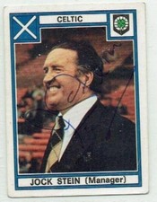 JOCK STEIN signed Panini Football 78 Rookie Sticker #414 CELTIC SCOTLAND 1978