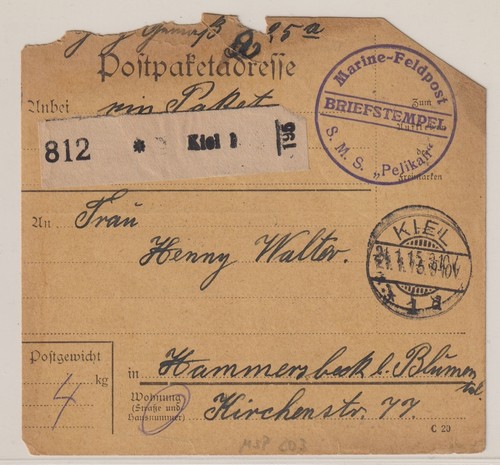 Feldpost paketkarte marine - feldpost,