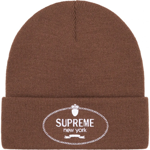 Supreme crest beanie brown - crest,