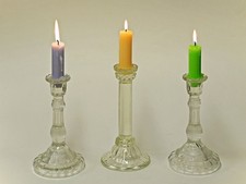 Pressglas Kerzenleuchter, drei