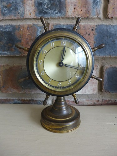 Vintage messing schiffsrad uhr - messing,