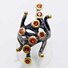 Orangeroter Saphir Ring 925