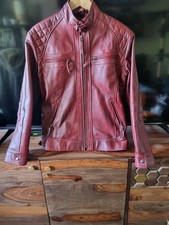 Lederjacke/ Bikerjacke Rot Gr. M Schulter Gesteppt Echt Lammleder Neu ungetragen