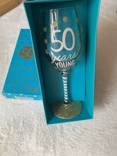 "50 Jahre jung!"  Weinglas zum