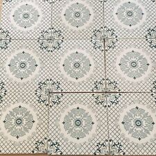 ANTIKE JUGENDSTIL FLIESEN 9 STÜCK SET KACHELN UM 1910 15x15cm AUS KERAMIK