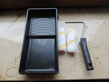 Maler-Set 4 teilig 10cm Farbrollen Malerwalze Farbwanne Farbroller Streichen