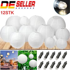 12x Weiße Papierlaternen