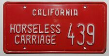 USA Nummernschild aus California "HORSELESS CARRIAGE" für Oldtimer. 70er Jahre.