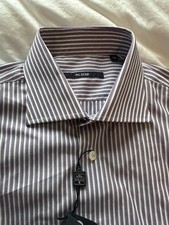 Hemd, PAL ZILERI, Streifen Fliedergrau-weiß, Gr. L / 41/16“,  Made in Italy, Neu