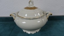 Edelstein Bavaria Maria Theresia mit Goldrand Suppenschüssel Terrine 31cm