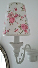  Lampenschirm Klemmschirm 13x8x13,5cm Kronleuchter Lüster Clip Rosen Landhaus