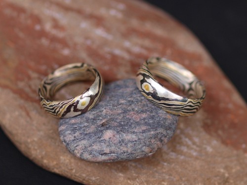 Trauringe mokume gane gold - gane,