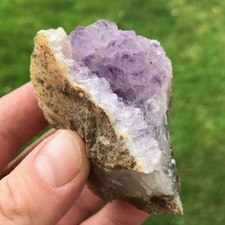 Amethyst mit Calcit - Schacht Emilie, Bülten-Adenstedt, Peine, Niedersachsen