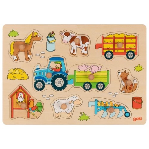 Goki steckpuzzle traktor mit - traktor,