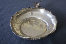 Seltene 800 Silber Schale Silberschale Randverzierung massiver Vogel mit Punze