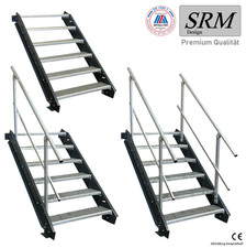Stahltreppe anthrazit Treppe 6 Stufen Breite 60 - 160 cm Geschosshöhe 90 - 120cm