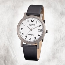 Regent Titan Herren Uhr F-690 Quarzuhr Armband schwarz URF690