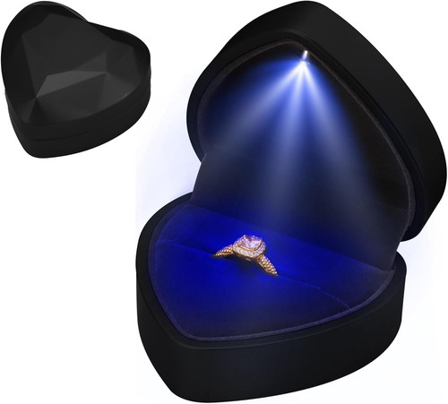 Herzförmige ringbox mit led - ringbox,
