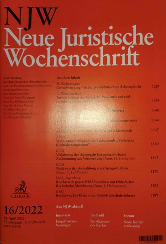 Njw 2022 neue - njw, juristische