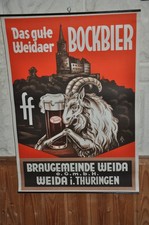 Altes Brauereischild 40erJ.Weidaer Bockbier,Braugemeinde Weida/Thüringen,Reklame