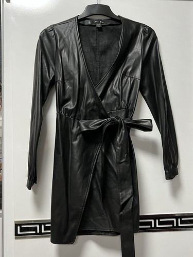 Lederjacke lederkleid schwarz - lederjacke,