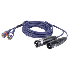 DAP Audio FL26 - 2 RCA Male L/R > 2 XLR/M 3 p. Adapter Kabel Chinch XLR Stereo