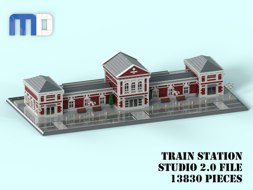Lego train station moc - train,