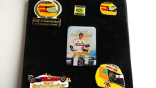 RALF SCHUMACHER FANARTIKEL FORMEL 1 SCHATULLE MIT 6 PINS SAMMLUNG UNGEBRAUCHT
