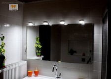 COTNAR LED LEUCHT LAMPE BELEUCHTETER BAD SPIEGEL MIT STEILFACETTE NACH MAß 