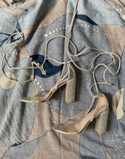 Silberne Glitzer High-Heels