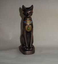 Ägypten Figur Bastet  Göttin Katze  gebr Vitrine c  Deko  Bronze Patina Veronese