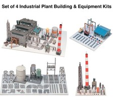 Spur N Greenmax 4er Set Industrieanlagen Gebäude & Ausrüstungsbausätze Bauwerke