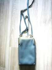 Neu Umhänge Geldbörse Tasche blau Kunstleder Portemonnaie Brieftasche