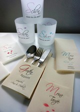 5 Servietten Bestecktasche