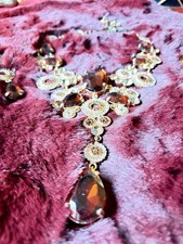 Statement Halskette Wie Neu Gold Braun Mit Ohrringen Ausgefallen Bijou Brigitte