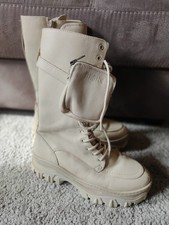 BRONX Damen Boots Beige Leder