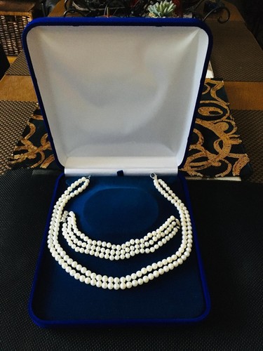Echtes perlen collier reihig - perlen-collier, 2-reihig