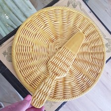 Barbotine Keramik F.P.P. Vallauris France Tortenplatte mit Heber