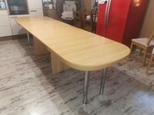 kulissentisch ausziehbar, buchefarben, 0.92m breit, Länge 1.60m - 3.20m