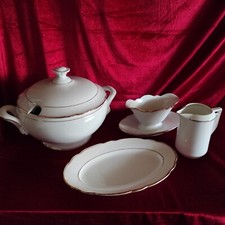 Servier Geschirr weiß mit Goldrand Bavaria