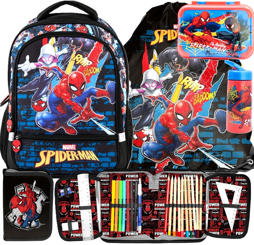 Spiderman schulranzen set - schulranzen, 5in1
