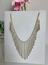 Strass Collier silber | Glitzer Halskette Modeschmuck