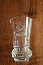 Freimaurer, Kanone, Facettenfußkanone, Logenglas "KOSMOS No. 924"