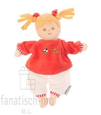 Sterntaler Spielpuppe Mädchen Magdalena in rot Stoffpuppe mit Rassel