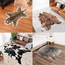 Kunstfell Plüsch Teppich Kuhfell Imitat Rinderfell Zebrafell Tigerfell Waschbar