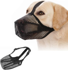 Maulkorb für mittlere und große Hunde, Schwarz, Mesh, verstellbar, atmungsaktiv