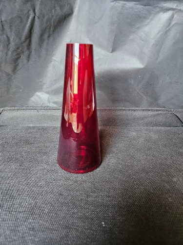 Vintage glasvase rot konisch - glasvase,