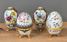 schöne Schmuck Eier Schmuckdose im Fabergé Stil aus Porzellan 4 Stck. (a)